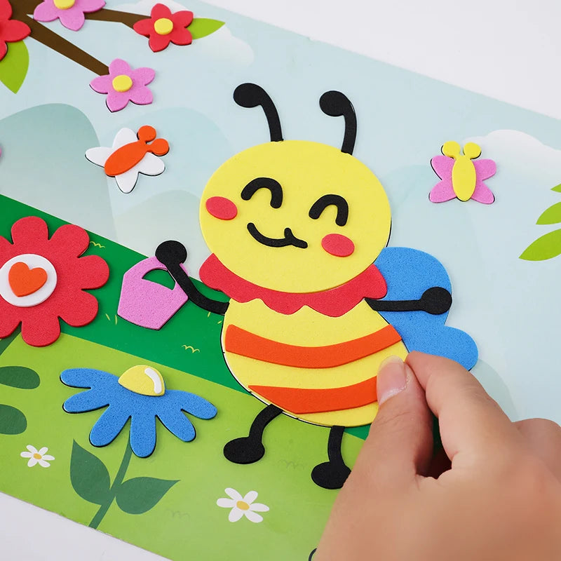 5/10/20pcs Children EVA Foam Sticker Toy 3D Puzzle Early Education Toys Cute Cartoon Animal Puzzle for Kids Toy Girls Gift TMZ