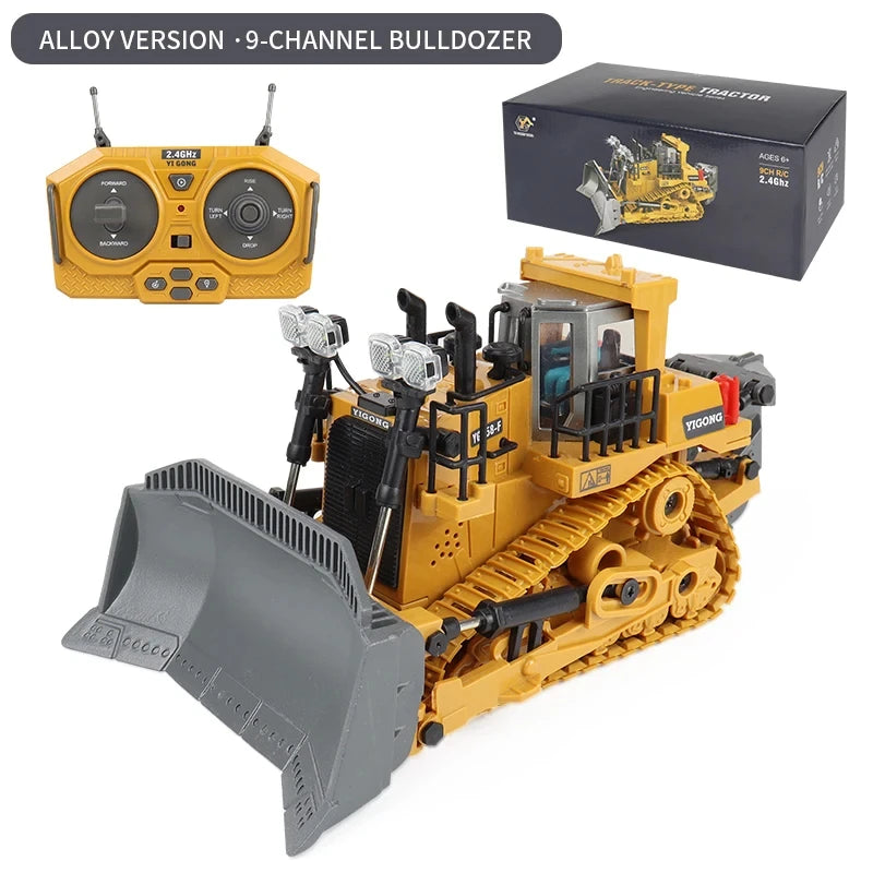 1:24 Scale 2.4G RC Construction Vehicle Toys Set for Kids: Excavator, Dump Truck, Loader, Bulldozer - Premium Alloy & Plastic