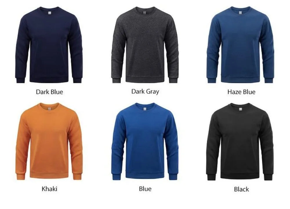 Simple Whatever Letter Printed Men'S Sweatshirt Winter Loose Hoodie Sports Crewneck Fleece Warm Sportswears Basics Men Clothes