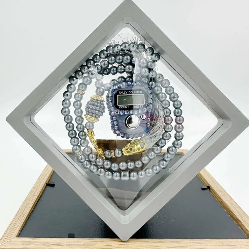 Muslim Prayer Beads Bracelet And Finger Counter Set Colour 99 Imitation Pearl Bracelets Resettable Finger Counter Ring