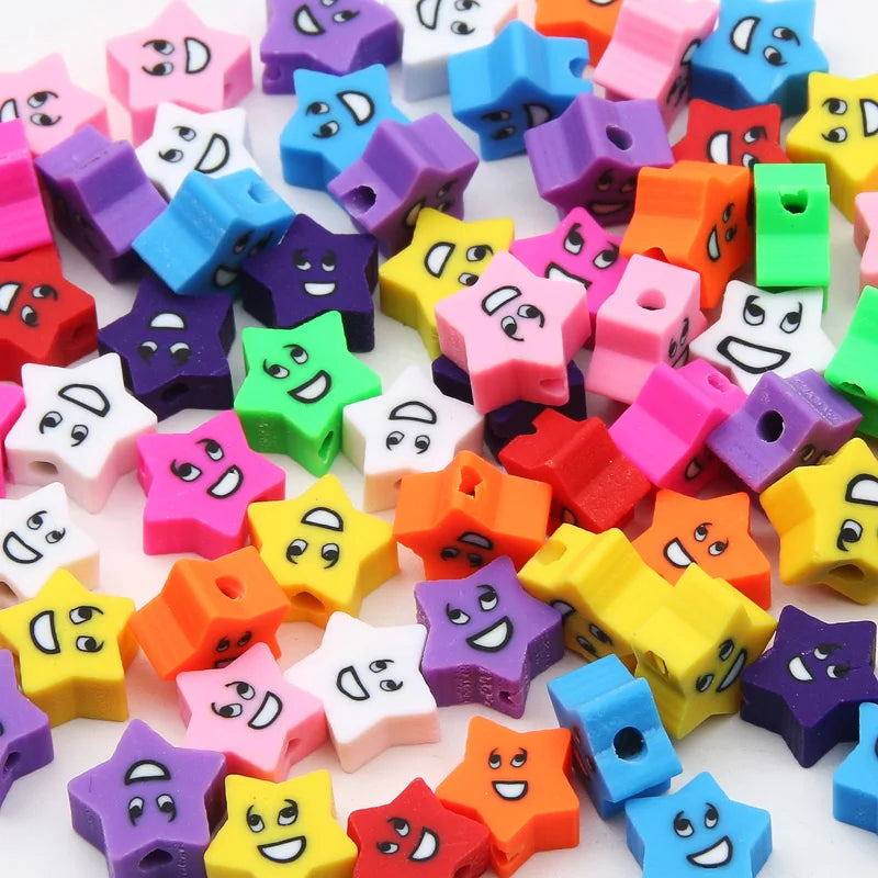 20/50pcs/Lot Mixed Style Pattern Polymer Clay Spacer Beads For Handmade Necklace Bracelet DIY Jewelry Making Accessories