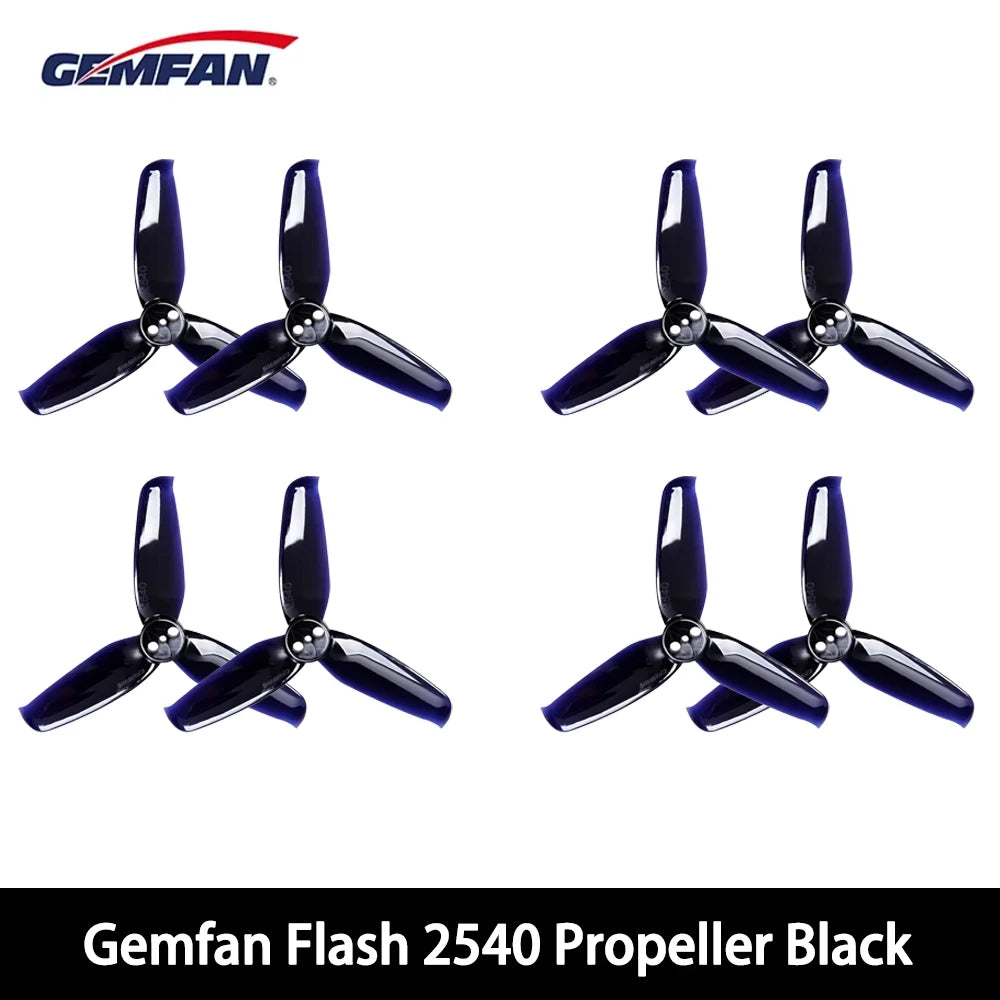 4Pairs GEMFAN Flash 2540 2.5x4 2.5 Inch 3-Paddle Propeller with 1.5mm Mounting Hole For FPV Freestyle Drone