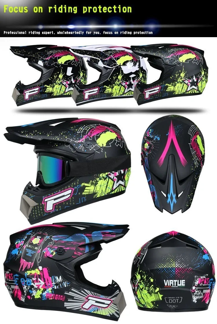 Motorcycle Full Face Helmets Motocross Off Road Racing Helmet Motorbike ATV Dirt Bike Racing Capacete Moto