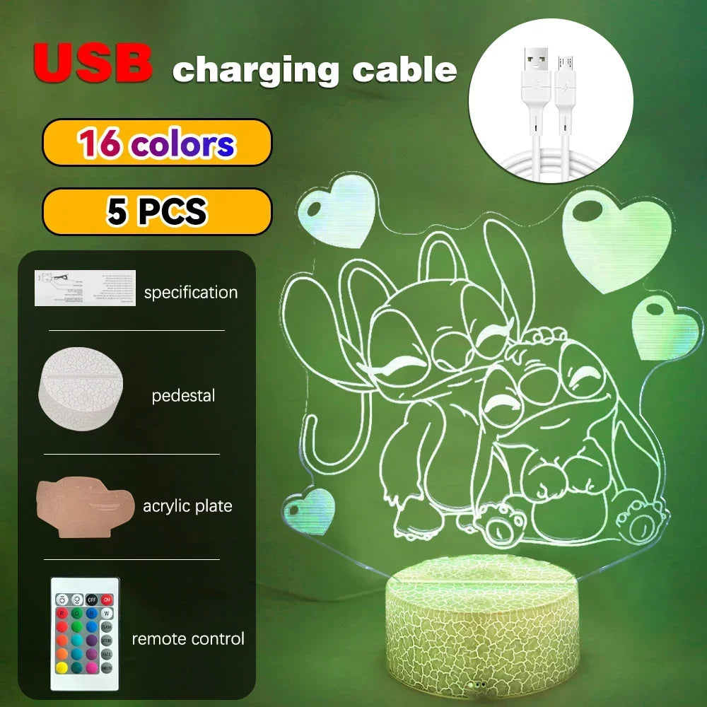 LED Night Ligh Illusion Stitch Lamps Remote Control Smart Touch Home Room Decor Lamp Christmas Valentine's Day Birthday Gifts