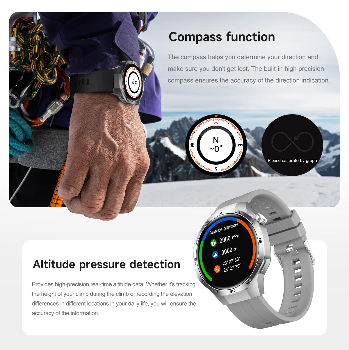 2025 New GT5 Pro GPS Track Compass Smart Watch Men 360*360 AMOLED Screen NFC BT Call Waterproof Health Monitor Man Smartwatches