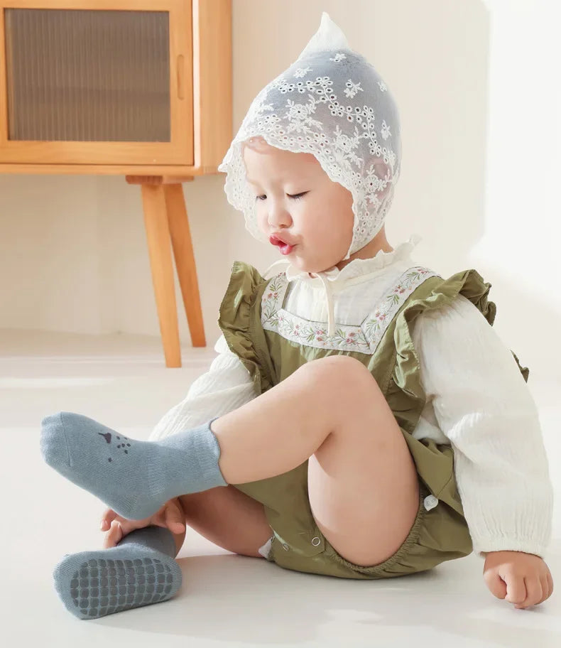 3Pairs/Lot Cartoon Baby Socks Infant Newborn Anti-Slip Cotton Floor Socks For Girls Boys Cute Unisex Rubber Grips Toddler Socken