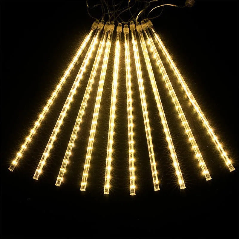 30/50cm 10Tubes Meteor Shower Rain Led Fairy String Lights Street Garlands Christmas Tree Decorations for Outdoor New Year Decor
