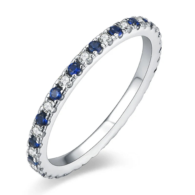 TFGLBU D Vvs1 Colorful Gem Moissanite 925 Sterling Sliver Ring for Women Charm Stackable Band Christmas Gift Jewelry Wholesale