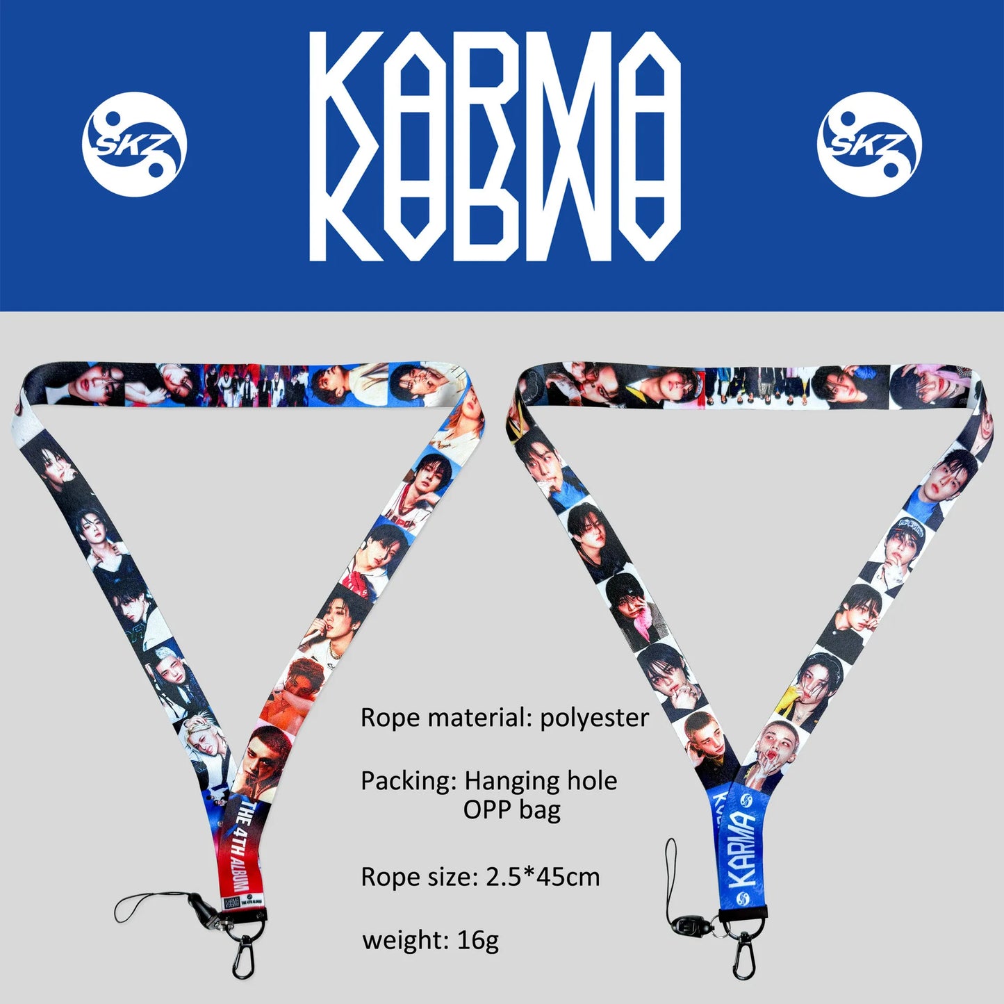 SKZOO Stray Kids lanyard Official Album KARMA Hyunjin Star Merchandise Phone Strap Pendant Birthday Gift