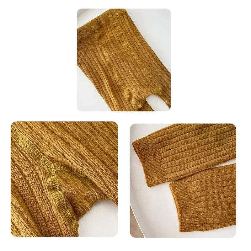 1 Piece Girls Toddler Baby Basic Ribbed Sweater and Leggings Footless Tights Kids Little Girls Dress Bottom Top Pants 1-6 Years