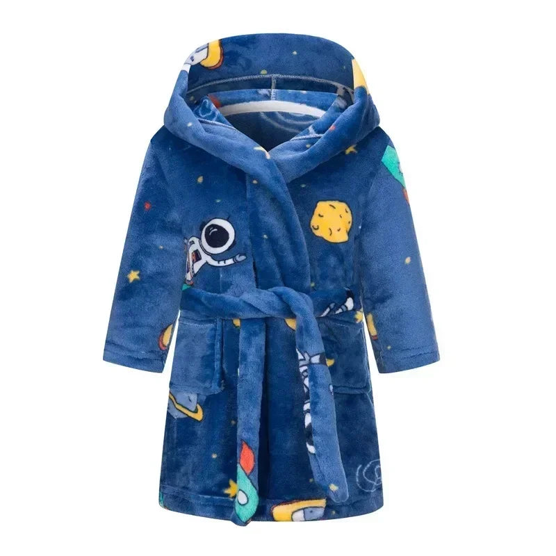 Kids Sleepwear Robe Autumn Winter Flannel Warm Bathrobe For Girls 1-11 Years Toddler Children Pajamas For Boys Girl Pajamas
