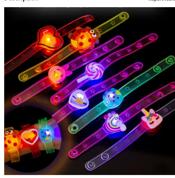 10/20/30PCS Cartoon Luminous Glowing Bracelets Watch Toys Chidren Pinata Birthday Favor Kids Gifts Christmas Gift Bag Fillers