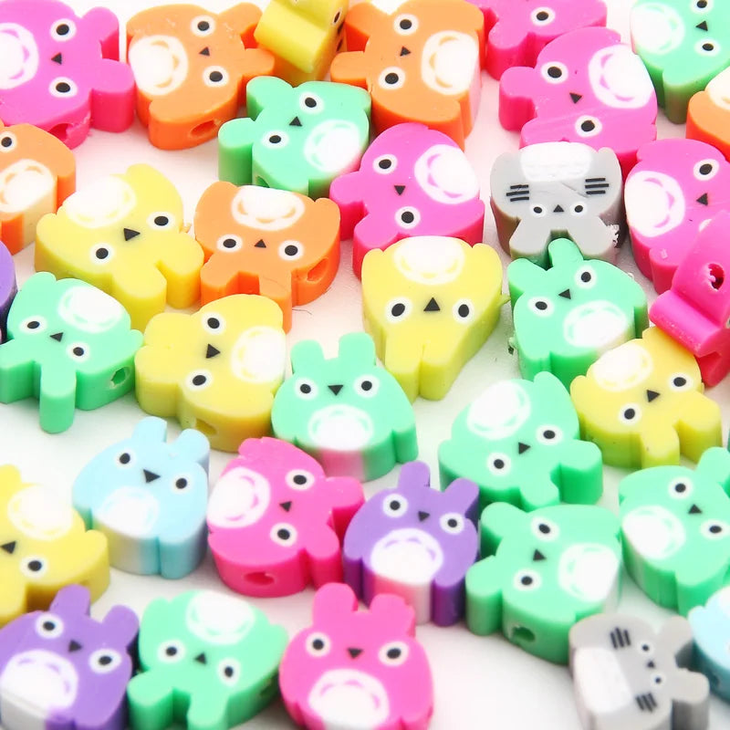 20/50pcs/Lot Mixed Style Pattern Polymer Clay Spacer Beads For Handmade Necklace Bracelet DIY Jewelry Making Accessories