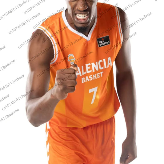 Spain Basketball League Jersey Men Sports Vest Valencia Basket Jersey Kit Jaime Pradilla 4 Basketball Vest KID Jersey Kit