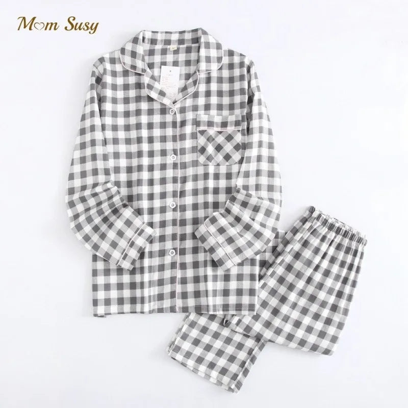 Baby Girl Boy Plaid Cotton Pajamas Set Toddler Teens Child Sleepwear Boutique Kid Home Suit Spring Autumn Baby Clothes 3-12Y
