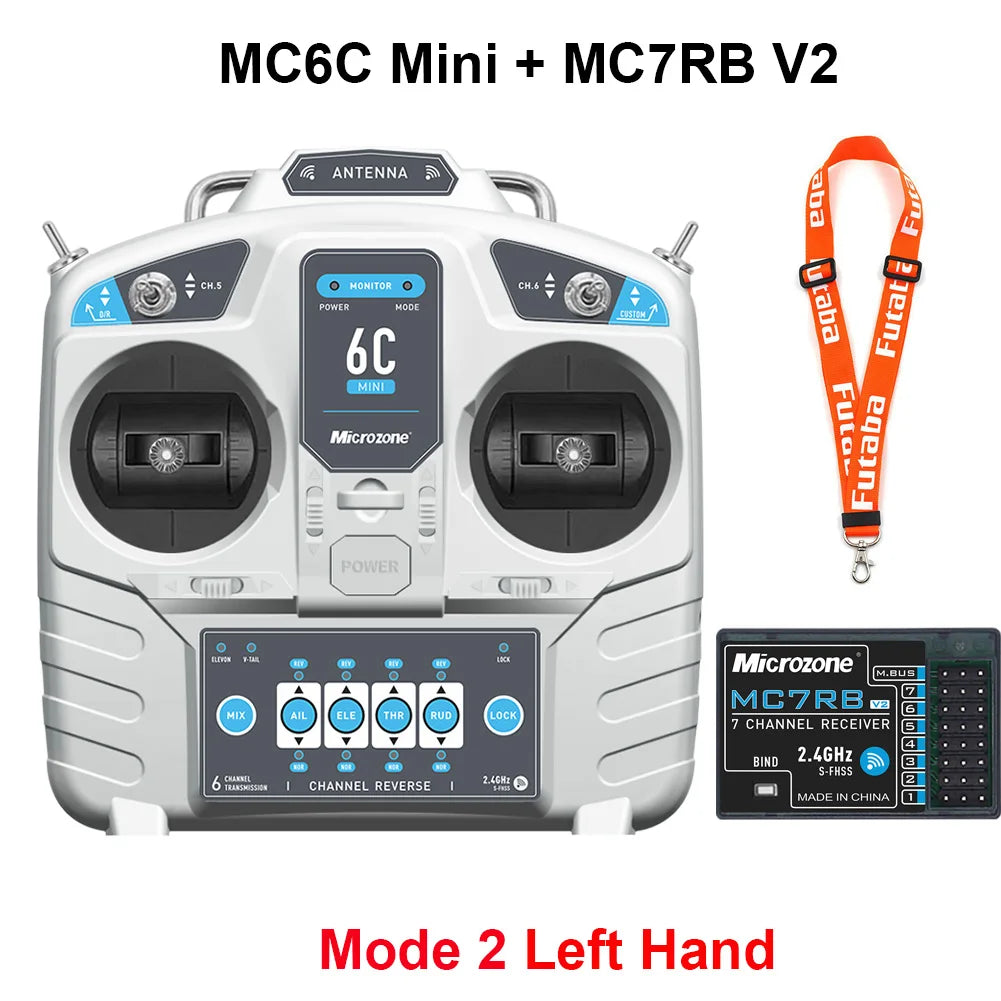 MicroZone MC6C Mini V2 2.4G 6CH Remote Control Transmitter w/ Receiver  For RC Airplane Drone Multirotor Helicopter Boat