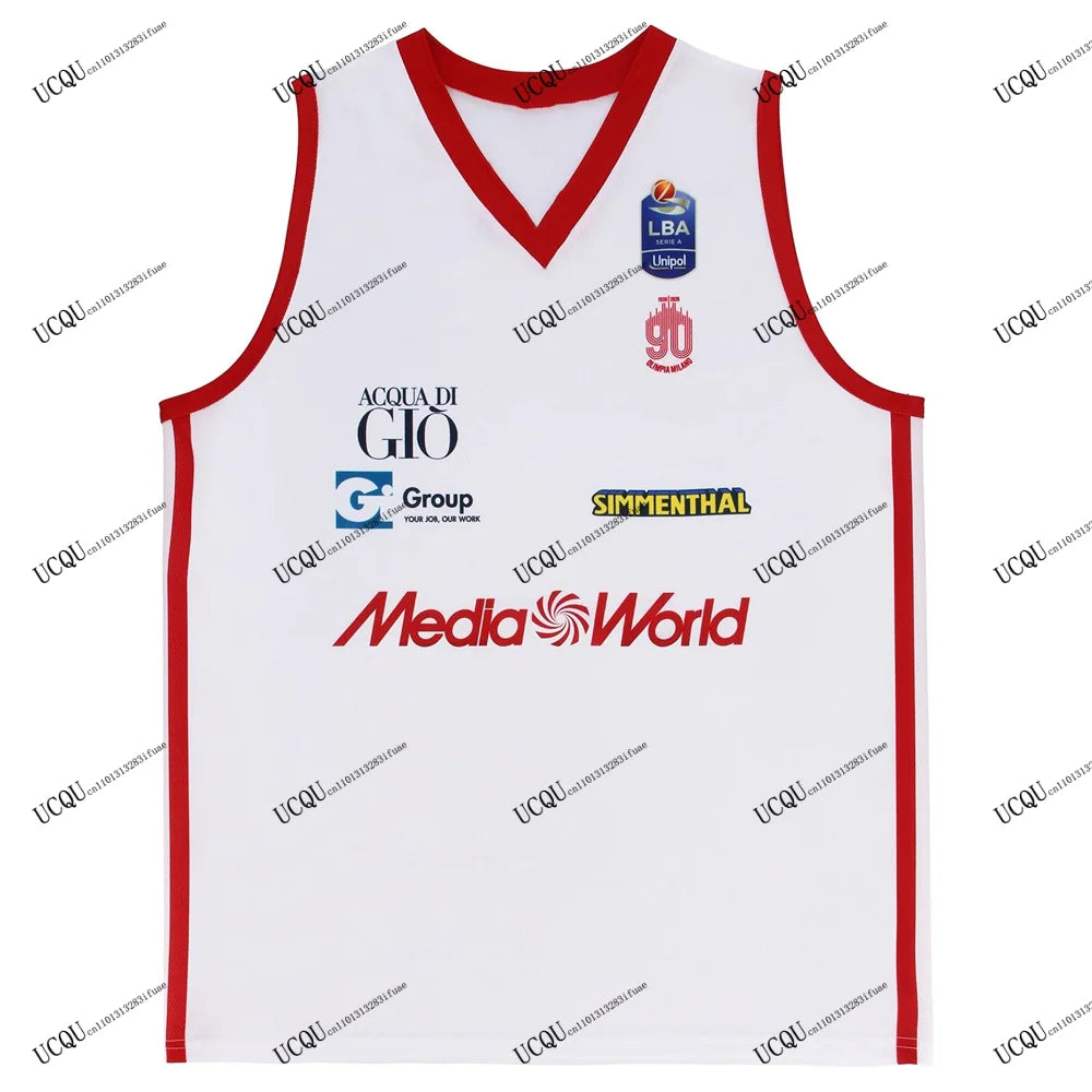 2025-26 Home Away Third MILAN Basket Player LNB Italy Basketball Black Sports T-Shirt Adults Kids Training Jersey 3D Printed