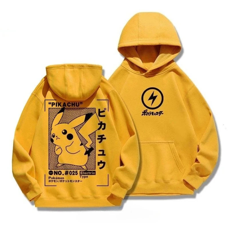 New Sportswear Gengar Anime Pikachu Snorlax Men's and Women's Autumn Winter Hoodies Student Sweaters Youth Cool Sports Jackets