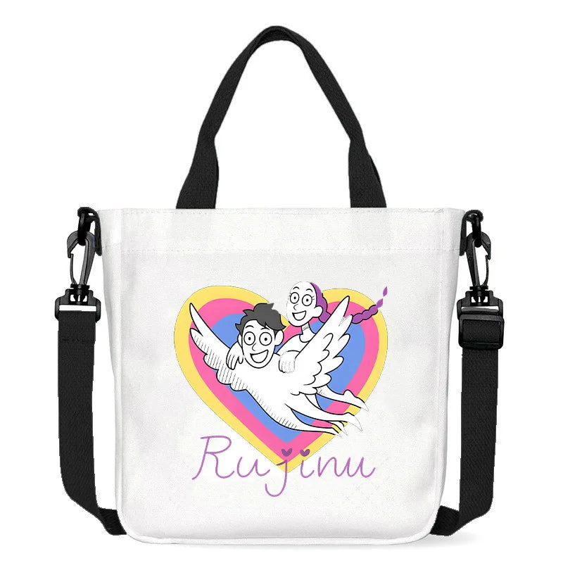 Move K-Pop Demon Hunters Canvas Bag Fashion Printed Handbag Cute Cartoon Anime Commuting Portable Book Storage Bags Pocket Gifts