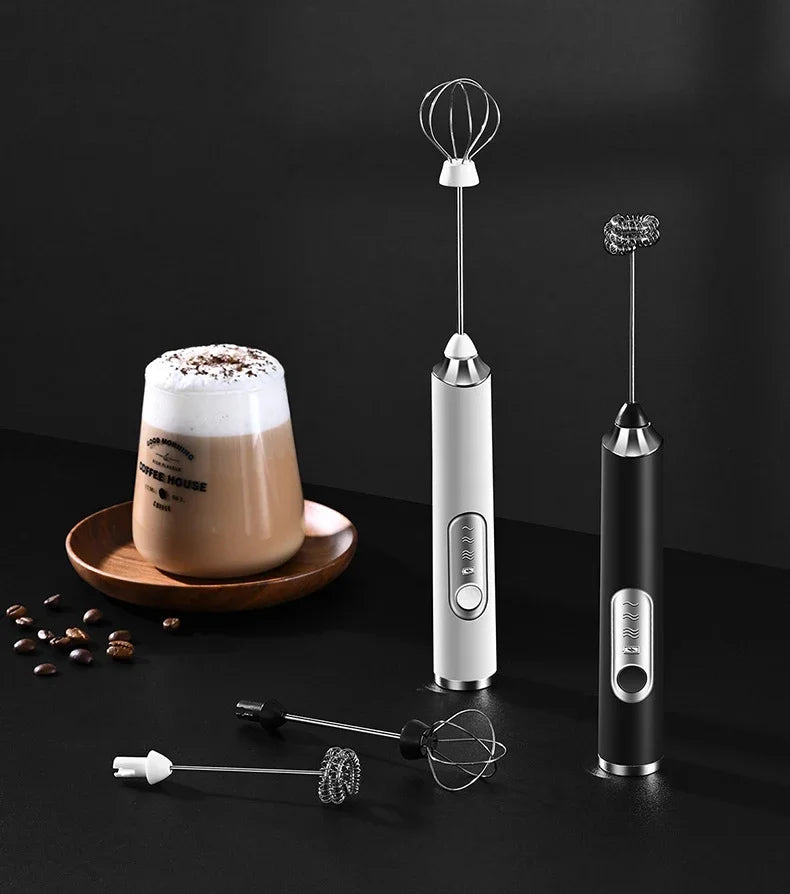 TINSOL Electric Milk Frother Mini Handheld Wireless Power Type-C Charging Convenience Coffee Milk Whipping Kitchen Whisk