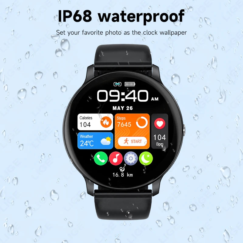 LIGE Bluetooth Call Women Smart Watch Men Sports Fitness Watches Heart Rate Health Monitor Smartwatch Ladies For Android iOS