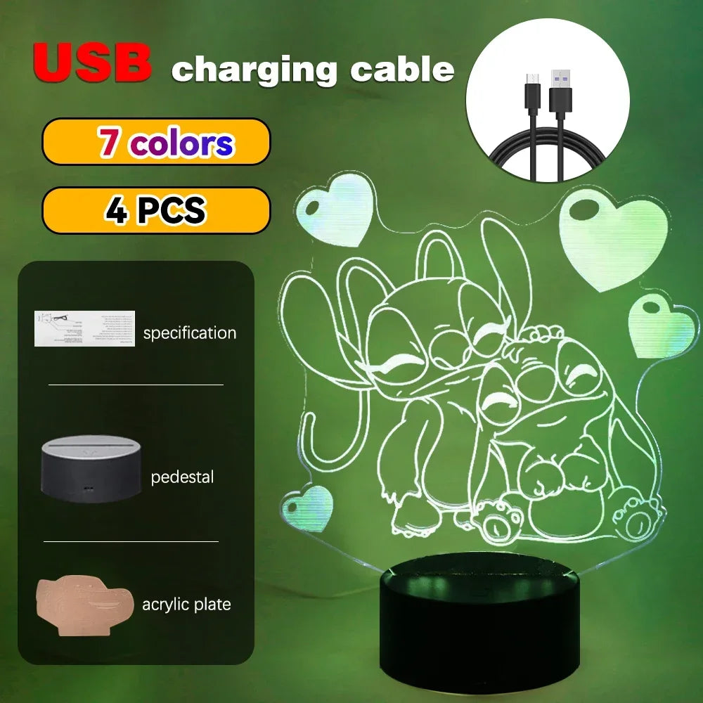 LED Night Ligh Illusion Stitch Lamps Remote Control Smart Touch Home Room Decor Lamp Christmas Valentine's Day Birthday Gifts