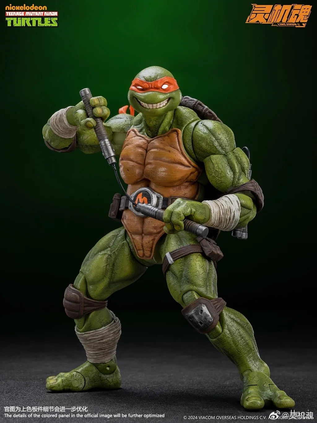 Lingjihun Original New Product Ninja Turtles Raphael Michelangelo Anime Finished Product Movable Doll Model Toy Handmade inStock