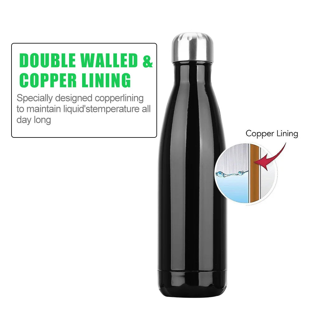 500ml Thermos For Sport Bottles Double-Wall Insulated Vacuum Flask BPA Free Thermos Stainless Steel Water Bottle Cola Water Beer