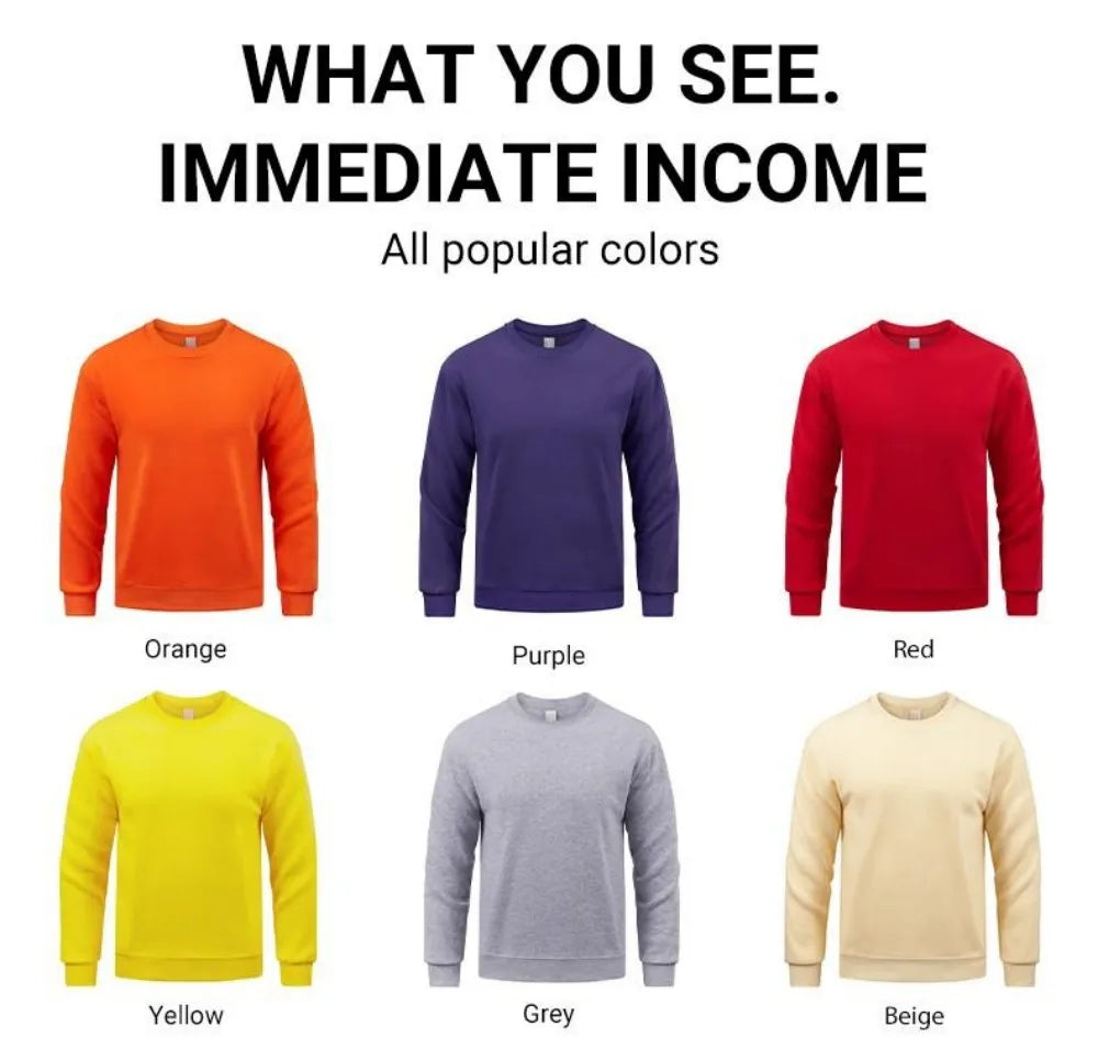 Simple Whatever Letter Printed Men'S Sweatshirt Winter Loose Hoodie Sports Crewneck Fleece Warm Sportswears Basics Men Clothes