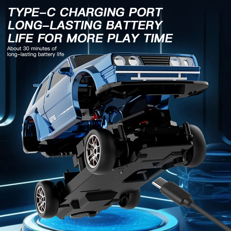 JCMO KF30 Drifting Car New 4WD Remote Control Racing Car Full Size 1:43 Mini Model 2.4G Radio High Speed RC Car Boy Toy Gift