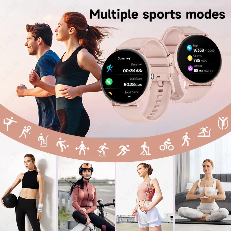 New Smart Watch Women Bluetooth Call Sport Fitness Tracker Heart Rate Sleep Monitor Music Player Sport Waterproof Smartwatch Men