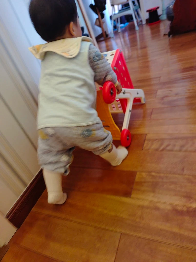 Shopping cart toy baby small trolley children play house fruit cut music kitchen supermarket men and girls Early Education toys