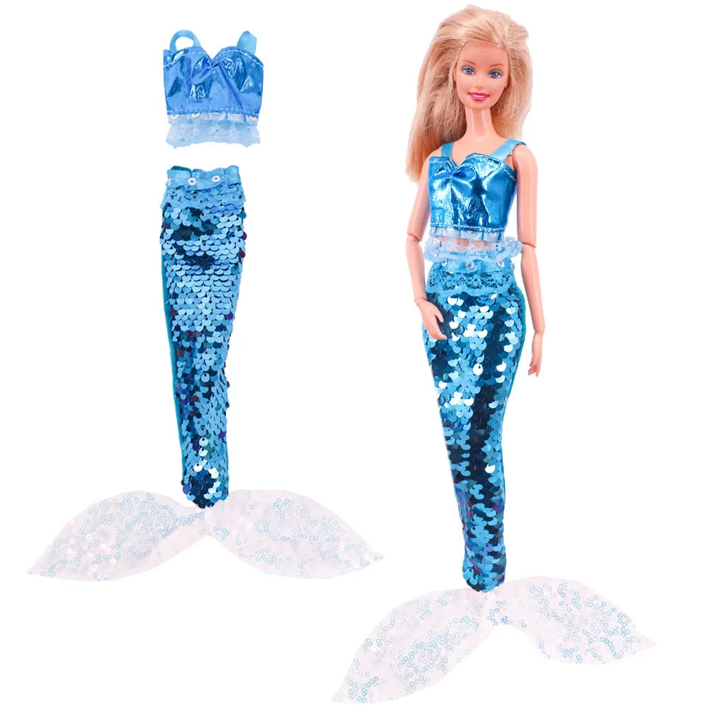 Pop Doll Clothes Mermaid Swimsuit Fishtail Skirt Series For 30CM Doll&BJD Doll Accessories,Our Generation Festival Gift Girl Toy