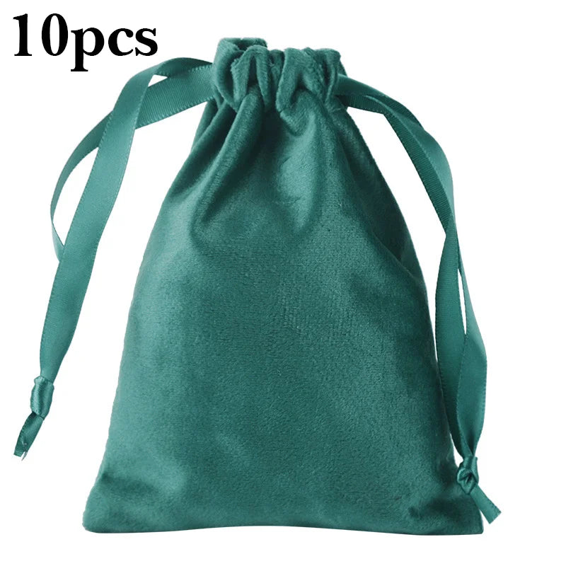 10pcs/lot LOGO Customized Velvet Storage Drawstring Bags Soft Touching Dust Pouches Personalized Christmas Gift Pocket