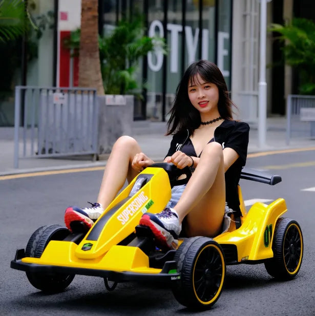 Kids Electric Kart Ride on Toy Car Four Wheels Go Kart Pedal Cars for Kids Remote Control Go Kart