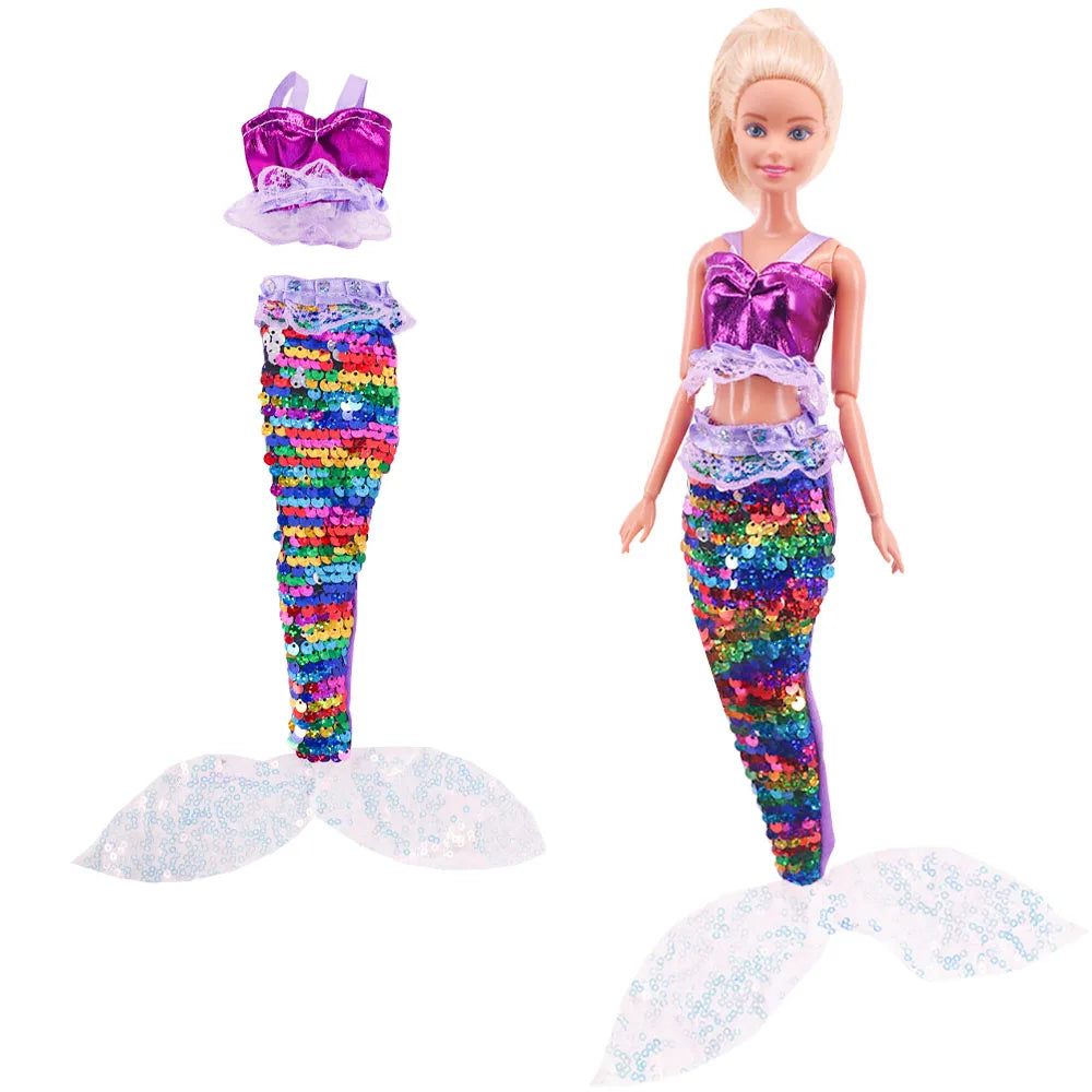 Pop Doll Clothes Mermaid Swimsuit Fishtail Skirt Series For 30CM Doll&BJD Doll Accessories,Our Generation Festival Gift Girl Toy