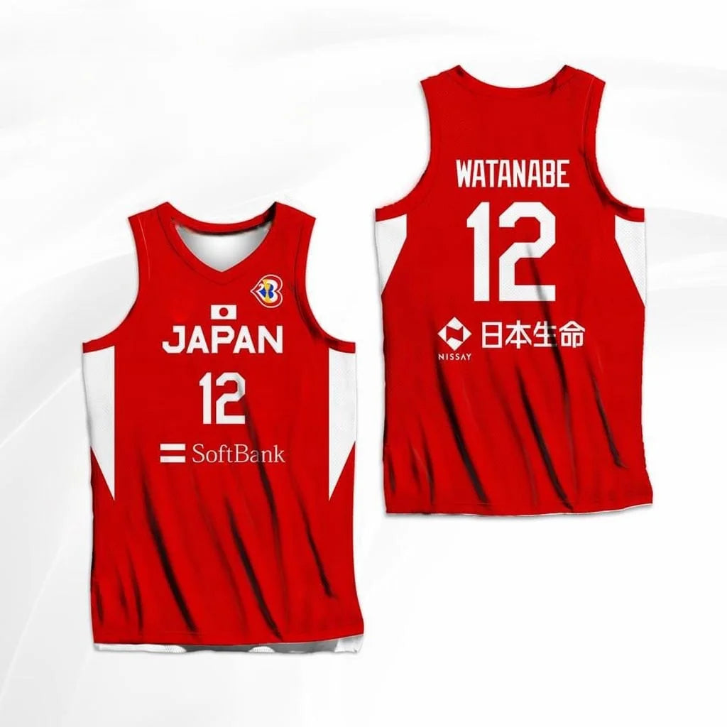 Japan 23 Men's Basketball World Cup Kawamura Yuki Watanabe Takahashi Tachibana Base Match Quick Drying Jersey