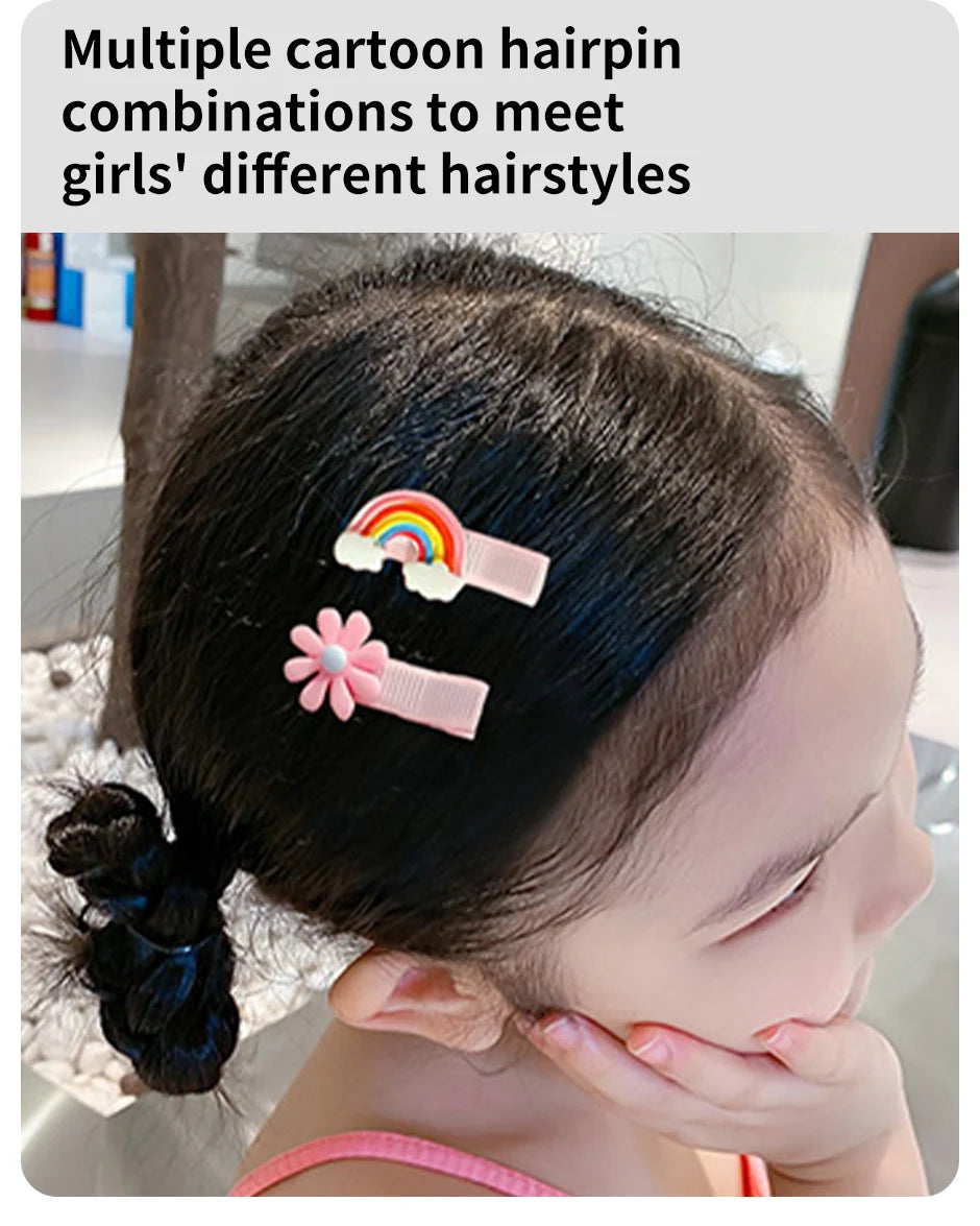30Pcs Set Baby Hair Clips Cartoon Bows Flower Girls Hairpins Sweet Children Clips Barrettes Baby Hair Accessories