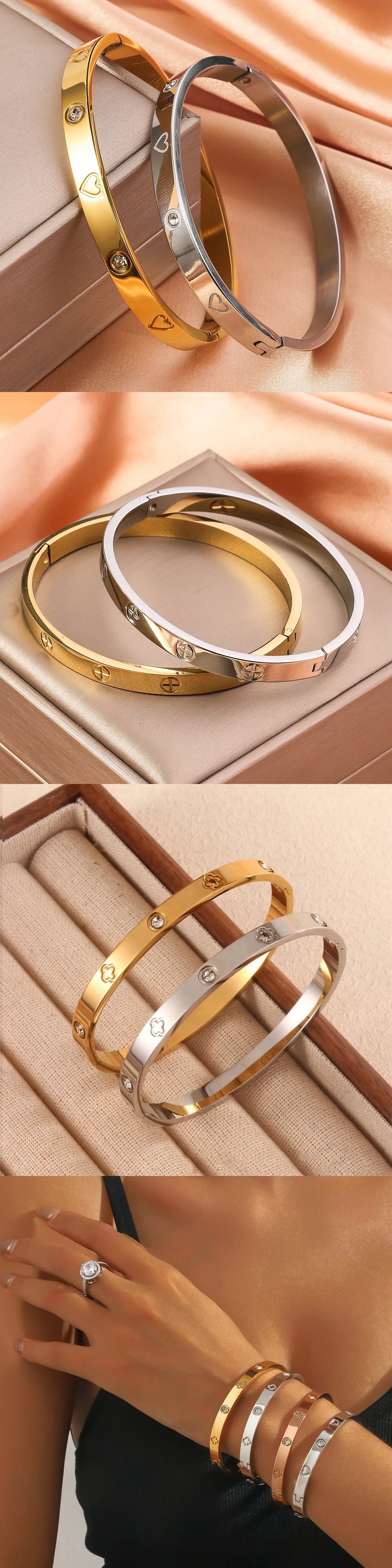 RAKOL Classic Stainless Steel Pendant Italian Chain Link Men Women Suitable For 9mm Bracelet Making DIY Steel Module Tools