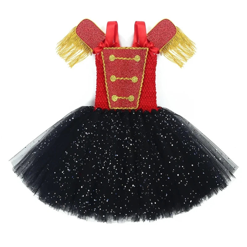 Nutcracker Soldier Girls Costumes Kids Halloween Christmas Tutu Dress Girl Circus Ringmaster Cosplay Dresses for Birthday Party