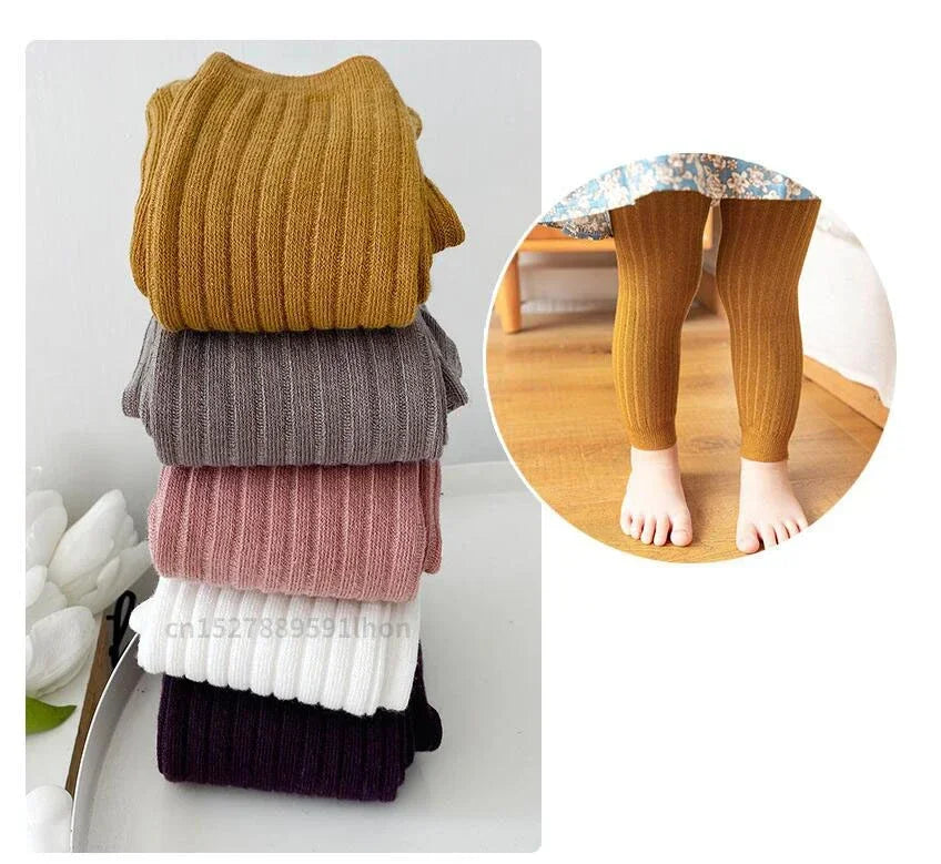 1 Piece Girls Toddler Baby Basic Ribbed Sweater and Leggings Footless Tights Kids Little Girls Dress Bottom Top Pants 1-6 Years