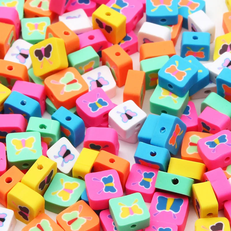 20/50pcs/Lot Mixed Style Pattern Polymer Clay Spacer Beads For Handmade Necklace Bracelet DIY Jewelry Making Accessories