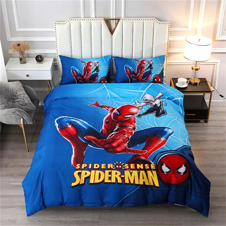 3pcs Duvet Cover Sets Spider Man Bedding Set Double Queen King Size 3pcs for For Kids Boys Girls Teens Bedroom Decor
