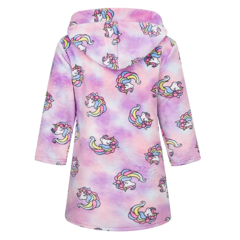 Kids Sleepwear Robe Autumn Winter Flannel Warm Bathrobe For Girls 1-11 Years Toddler Children Pajamas For Boys Girl Pajamas