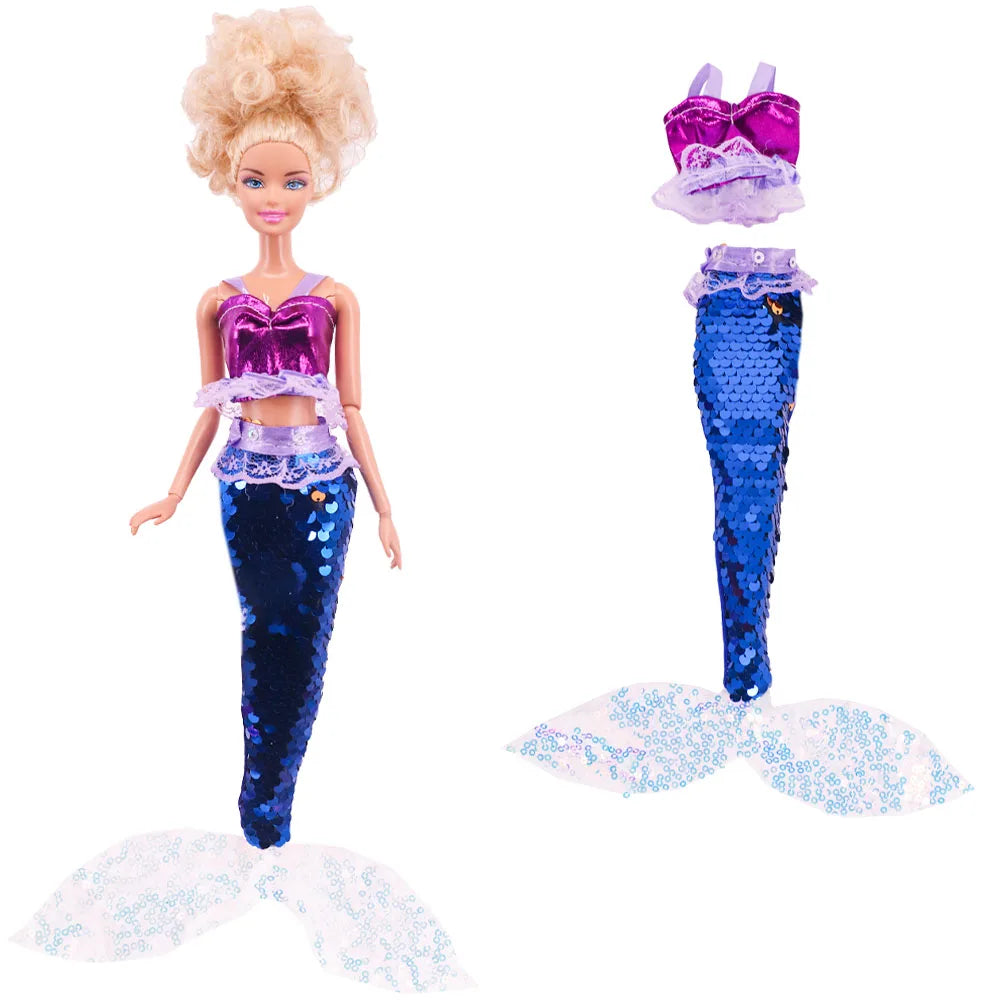 Pop Doll Clothes Mermaid Swimsuit Fishtail Skirt Series For 30CM Doll&BJD Doll Accessories,Our Generation Festival Gift Girl Toy