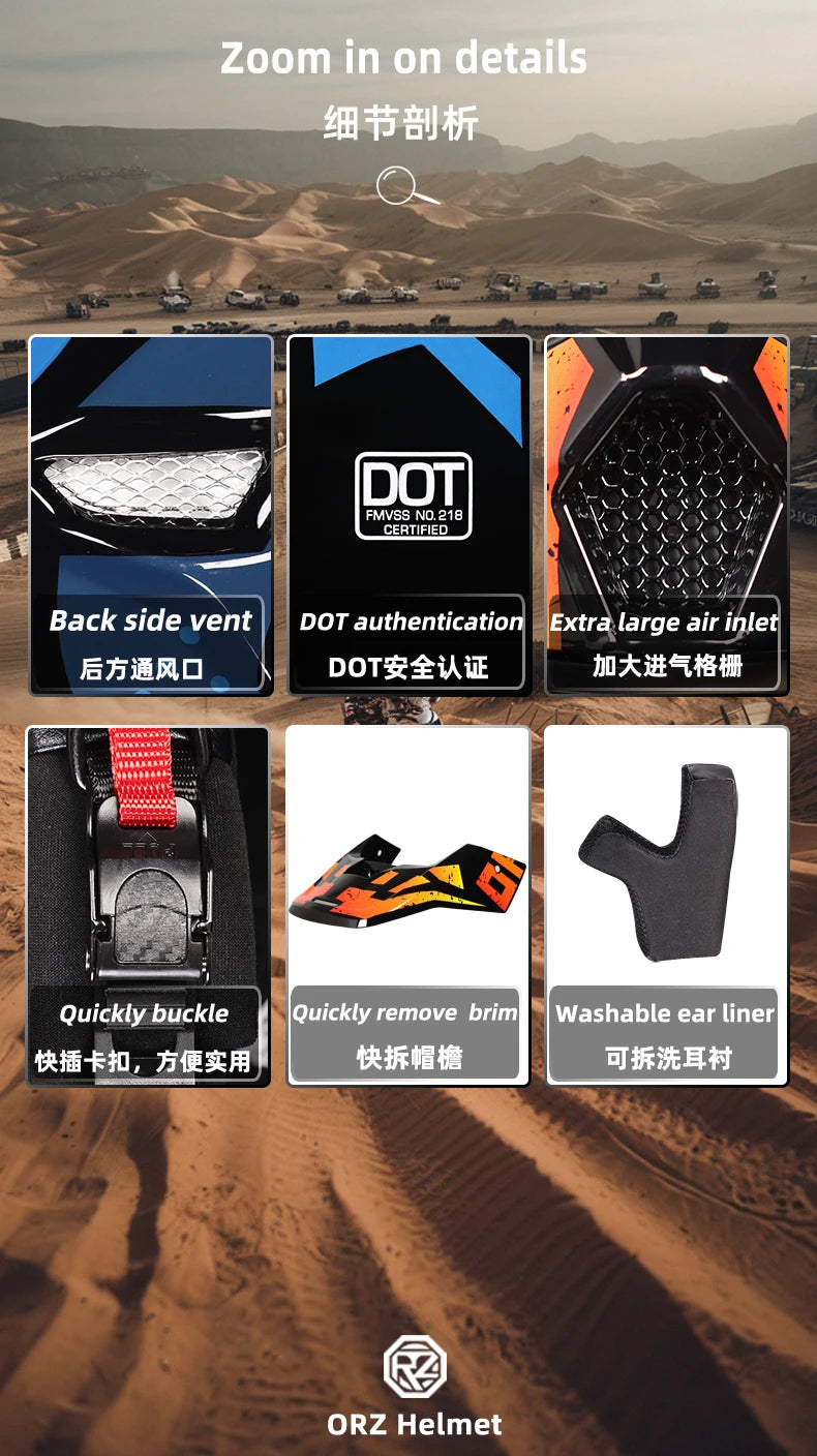 903-Motorcycle off-road helmet, fully covered electric vehicle, pulling full helmet, mountain downhill, all season