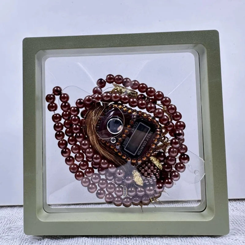 Muslim Prayer Beads Bracelet And Finger Counter Set Colour 99 Imitation Pearl Bracelets Resettable Finger Counter Ring