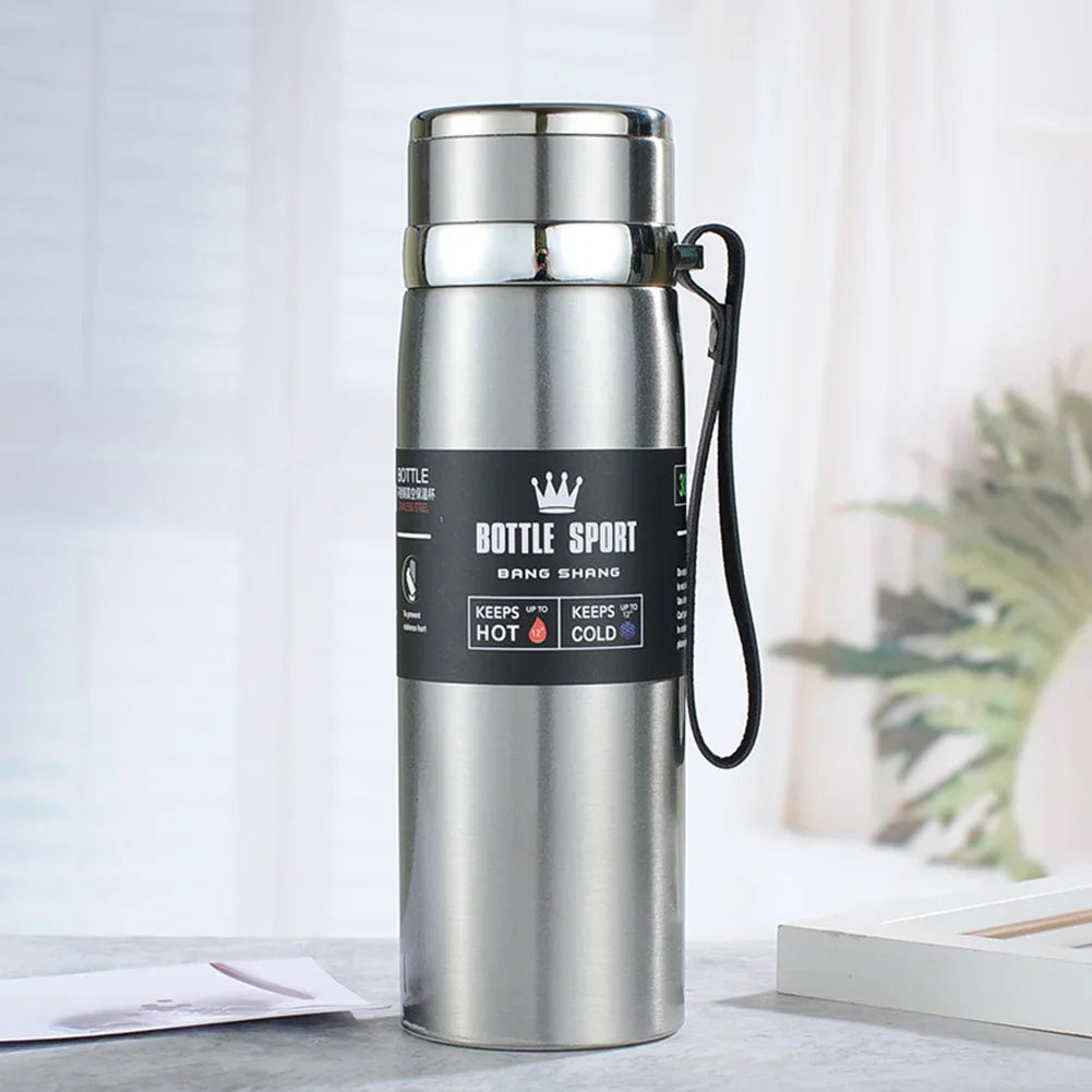 1000ml Stainless Steel Thermal Water Bottle Vacuum Insulated Thermos Flask Leakproof Coffee Tea Cup for Office Travel Use