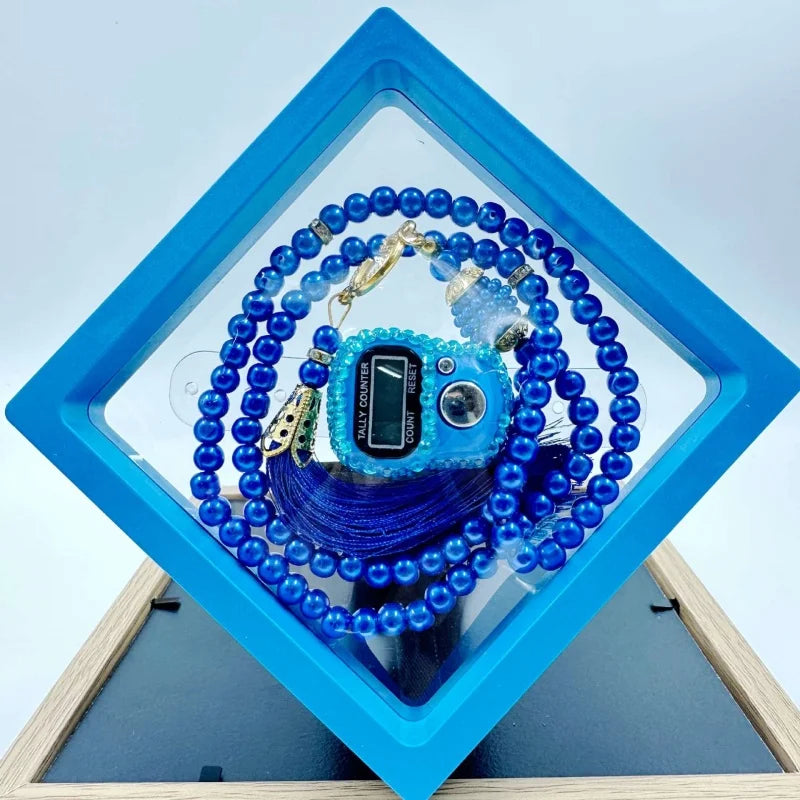 Muslim Prayer Beads Bracelet And Finger Counter Set Colour 99 Imitation Pearl Bracelets Resettable Finger Counter Ring