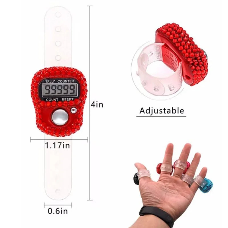 Reset Finger Counter Ring Mini LCD Digital Display Counter,Handheld Counter Pitch Counter,Knitting,Lap,Fishing,Golf and Row